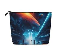 QAZWZML Science Fiction Future Printed cosmetic bag, women's toiletry bag, suitable for leisure travel and daily storage.