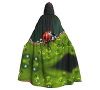 QAZWZML seven-starred ladybird Printed Hooded Cape with Bow Tie and Zipperless Design, Suitable for Parties, Cosplay, and Themed Costumes