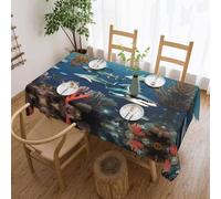 QAZWZML Sharks Under The sea Patterned Square lace Tablecloth 54x72in Suitable for Dining Tables buffets Parties and Camping