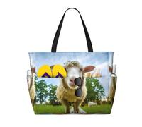 QAZWZML Sheep Looking Camera Patterned travel bag, large-capacity storage bag, suitable for camping, gym use, and travel.