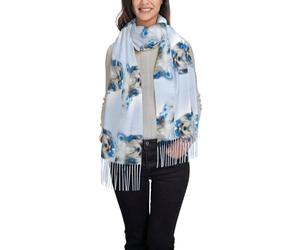 QAZWZML Shih Tzu Dog Long tassel shawl, patterned warm scarf, suitable for the office, weddings, weekend getaways.