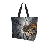 QAZWZML Sky Through The Tree Printed Women's Large Capacity Shopping Bag Handbag and Shoulder Bag Essential for Commuting and Shopping