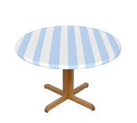 QAZWZML slender parallel stripes Patterned M round stretchy tablecloth, suitable for decorating round and octagonal tables.