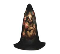 QAZWZML Sloth surrounded by roses Medium Printed Teen Cloak Cosplay, Stage Performance and Daily Cosplay Wholesale