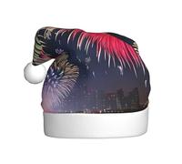 QAZWZML Splendid fireworks Adult Christmas hat printed holiday hat suitable for New Year's parties and holiday family gatherings