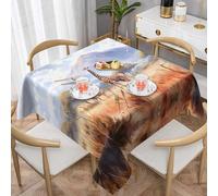 QAZWZML Square Decorative African Savanna Giraffe Printed Tablecloth 152 X 152 Cm Suitable For Any Indoor And Outdoor Dining Occasion
