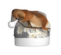 QAZWZML Squirrels in Spring Printed Christmas decorative hats, adult Christmas hats, holiday party supplies for men and women