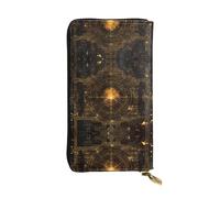 QAZWZML Star Map Code Leather clutch wallet, suitable for men or women long wallet, size 2.5 * 10.5 inches