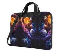 QAZWZML Starry Space Universe Patterned 14 inch portable laptop bag with shoulder strap, can be worn as a crossbody bag
