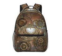 QAZWZML Steampunk Clock Laptop Backpack - Lightweight Daypack for Travel, Hiking, Business, Camping & Gym
