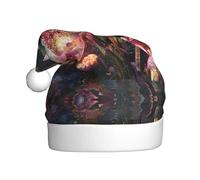 QAZWZML Strange flowers Adult Christmas hats with printed holiday prints perfect for stage performances holiday parties and more