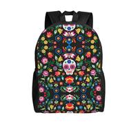 QAZWZML Sugar Horror Skull and Flowers prints men's and women's large laptop backpacks with compartments, waterproof travel backpacks, durable Oxford bags