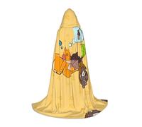 QAZWZML Sunflower Seed Squirrel Printed Small Capes Stage Performances, Theater Performances, Cosplay Youth Hooded Capes