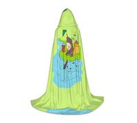 QAZWZML Sunflower seeds fishing Printed Small Capes Stage Performances, Theater Performances, Cosplay Youth Hooded Capes