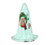 QAZWZML Sunflower seeds watermelon seeds Printed Small Capes Stage Performances, Theater Performances, Cosplay Youth Hooded Capes