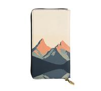 QAZWZML sunrise Leather clutch wallet, suitable for men or women long wallet, size 2.5 * 10.5 inches