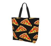 QAZWZML tasty pizza Patterned shoulder bag, shopping organizer, suitable for travel, gym, and commuting.