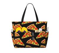 QAZWZML tasty pizza Patterned travel bag, large-capacity storage bag, suitable for camping, gym use, and travel.