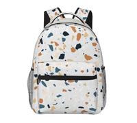 QAZWZML Terrazzo Marble Pastel Laptop Backpack - Lightweight Daypack for Travel, Hiking, Business, Camping & Gym