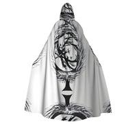 QAZWZML The abstractionist tree Patterned Halloween hooded cape, Easter, carnival, cosplay cape, masquerade and themed party robe.