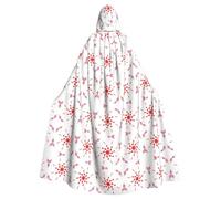 QAZWZML The budding and turning flower Patterned adult hooded cape, unisex cosplay cape, suitable for Halloween, carnivals, and festival parties.