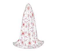 QAZWZML The budding and turning flower Printed Medium Capes Stage Performances, Theater Performances, Cosplay Youth Hooded Capes
