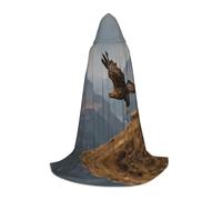 QAZWZML The flight of the golden eagle Printed Large Capes Stage Performances, Theater Performances, Cosplay Youth Hooded Capes