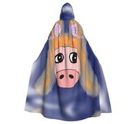QAZWZML The head of the bull devil Patterned Halloween hooded cape, Easter, carnival, cosplay cape, masquerade and themed party robe.