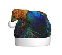 QAZWZML The majestic peacock Adult Christmas hats with printed holiday prints perfect for stage performances holiday parties and more