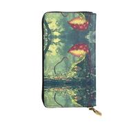 QAZWZML The mysterious Venus flytrap waits Leather clutch wallet, suitable for men or women long wallet, size 2.5 * 10.5 inches