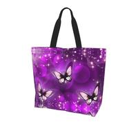 QAZWZML The purple butterfly Printed Women's Large Capacity Shopping Bag Handbag and Shoulder Bag Essential for Commuting and Shopping