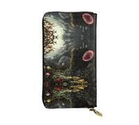 QAZWZML The Venus Flytrap Waits Leather clutch wallet, suitable for men or women long wallet, size 2.5 * 10.5 inches