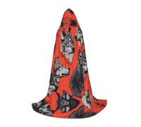 QAZWZML The Wolf's Gaze L prints Capes Stage Performances, Theater Performances, Cosplay Youth Hooded Capes