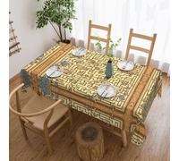 QAZWZML Treasure Maze Patterned Tablecloth, Square lace-Trimmed Tablecloth, Home décor Suitable for Dining Tables and picnics.