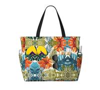 QAZWZML Tropical Rainforest Plants Patterned large capacity organizer, suitable for camping, gym use, and travel.