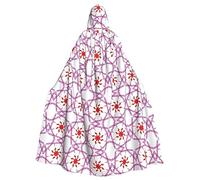 QAZWZML Turning the octagonal flower Patterned adult hooded cape, unisex cosplay cape, suitable for Halloween, carnivals, and festival parties.