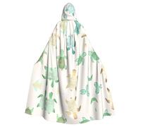 QAZWZML Turtle write Adult Patterned Hooded Cape, Decorative Cloak for Halloween, Stage Performances, or Holiday Parties