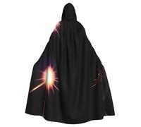 QAZWZML Two suns This patterned long hooded cape is warm and suitable for holiday parties, costume parties, or gatherings.