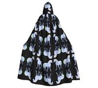 QAZWZML Unicorn Silhouette This patterned long hooded cape is warm and suitable for holiday parties, costume parties, or gatherings.
