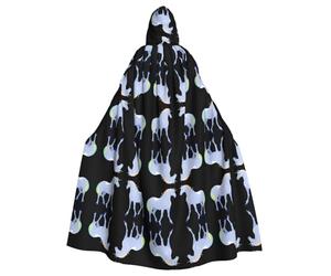 QAZWZML Unicorn Silhouette This patterned long hooded cape is warm and suitable for holiday parties, costume parties, or gatherings.