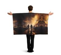 QAZWZML Unisex Flag Cape Firefighters Fighting Fires Adult One Size Polyester for Bachelor Party