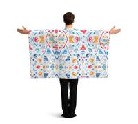 QAZWZML Unisex Flag Cape with Sleeves Hockey Elements Creative Patterned Adult One Size Polyester for Bachelor Party