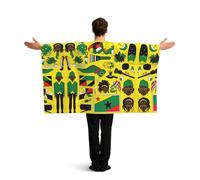 QAZWZML Unisex Flag Cape with Sleeves Jamaican Elements One Size Polyester for Bachelor Party