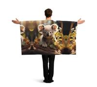 QAZWZML Unisex Flag Cape with Sleeves Koala Plant Design One Size Polyester for Bachelor Party
