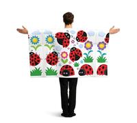 QAZWZML Unisex Flag Cape with Sleeves Ladybug Flower Theme Adult One Size Polyester for Bachelor Party