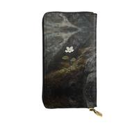 QAZWZML Unknown Flower Leather clutch wallet, suitable for men or women long wallet, size 2.5 * 10.5 inches