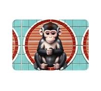 QAZWZML uubnkaa The Silent Monkey Welcome mat - 16x24 inches - Absorbent mat for Bathroom and Kitchen Door