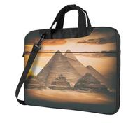 QAZWZML Vintage Great Egyptian Pyramid Patterned 13 inch portable laptop bag with shoulder strap, can be worn as a crossbody bag