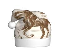 QAZWZML West Desert Cactus with Cowboys Riding Horses Printed Christmas decorative hats, adult Christmas hats, holiday party supplies for men and women