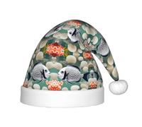 QAZWZML White Tropical Fish Pattern Christmas hat, children's decorative hat, suitable for holiday parties and New Year